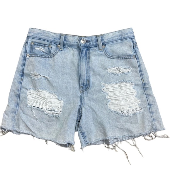 American Eagle Mom Denim Shorts Distressed - Picture 1 of 12